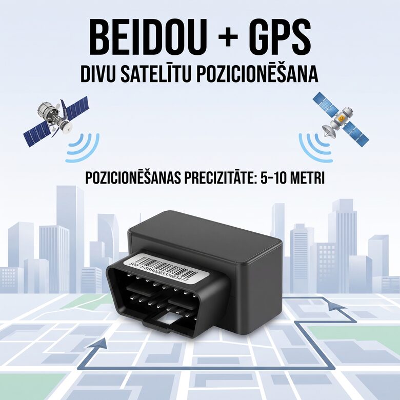 Automašīnas GPS izsekošanas iericē caur OBD ar GSM reāllaika izsekošanu