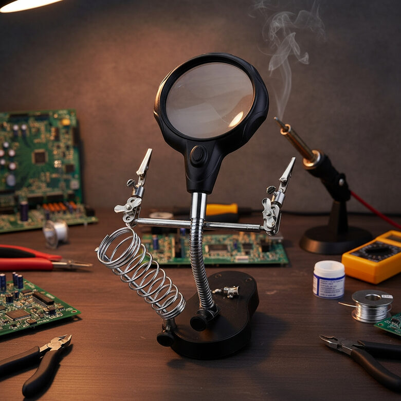 Lodēšanas stends ar apgaismojumu