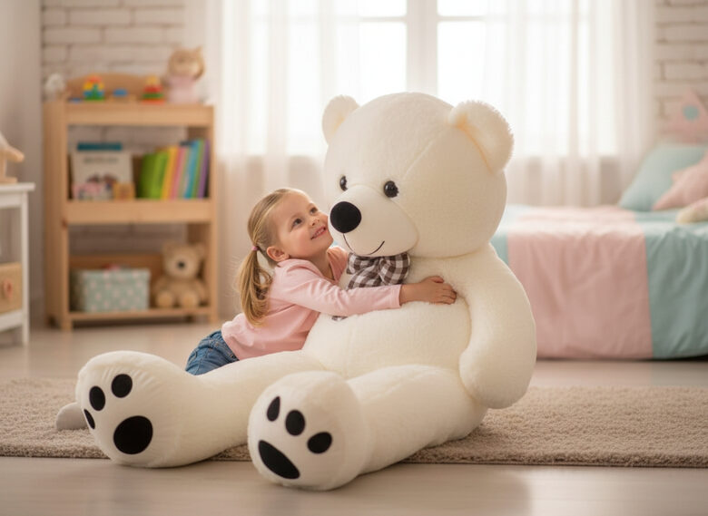 Milzīgs plīša lācis 180 cm krēmkrāsā