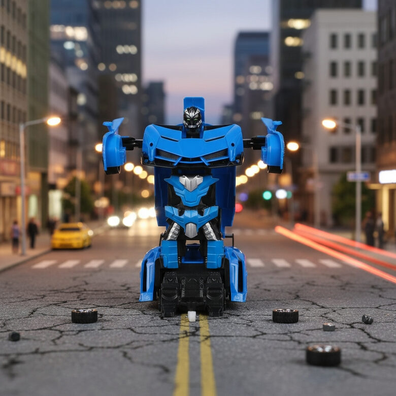 Bērnu mašīna ar pulti 'TRANSFORMERS' divi vienā, zila