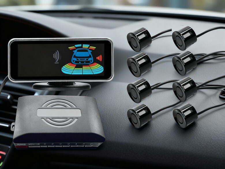 Auto parkošanās sistēma, 8 sensori (LCD ekrāns, attālums, skaņa)