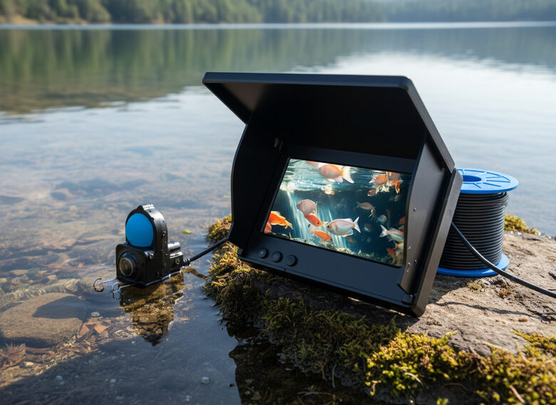 Zemūdens makšķerēšanas kamera ar 7 collu monitoru