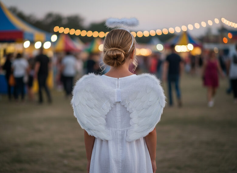 Baltie eņģeļa spārni ar oreolu 45 x 35 cm