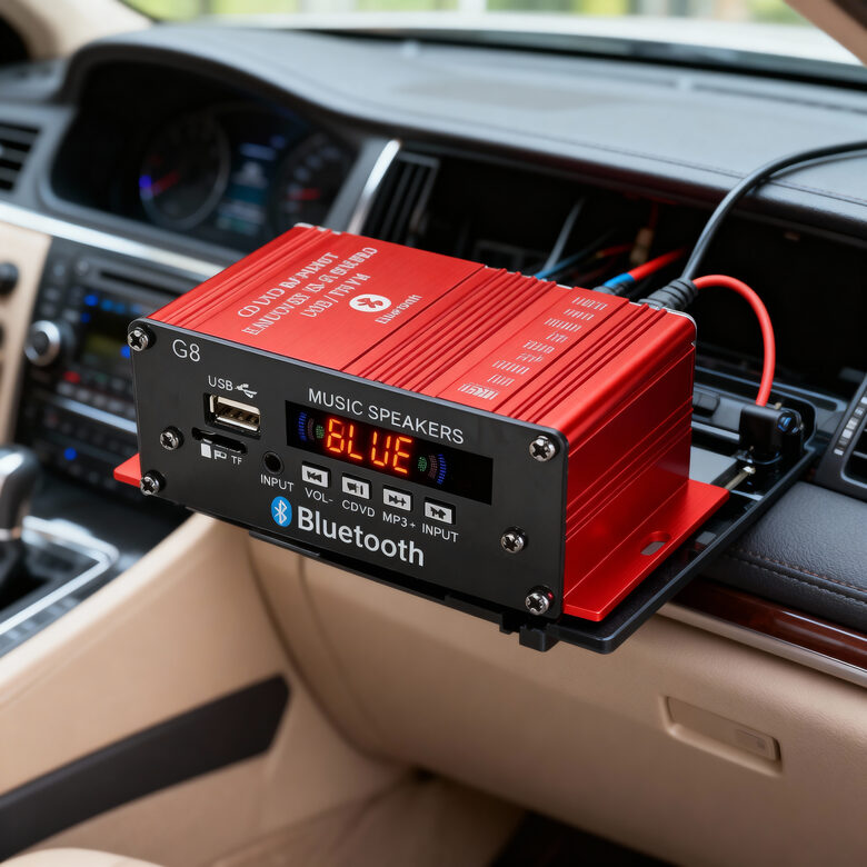 Audio pastiprinātājs 200w ar bluetooth, usb, 2 kanāli