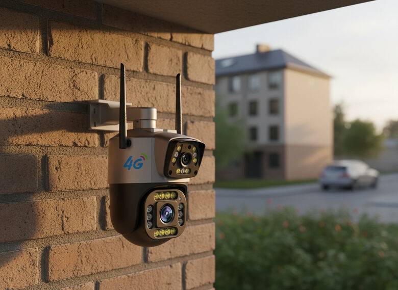 Video novērošanas kamera 4G ar Sim karti (4MP, 2 objektīvu lēcas, Auto Tracking, ieraksts, nakts redzmība, skaņa)