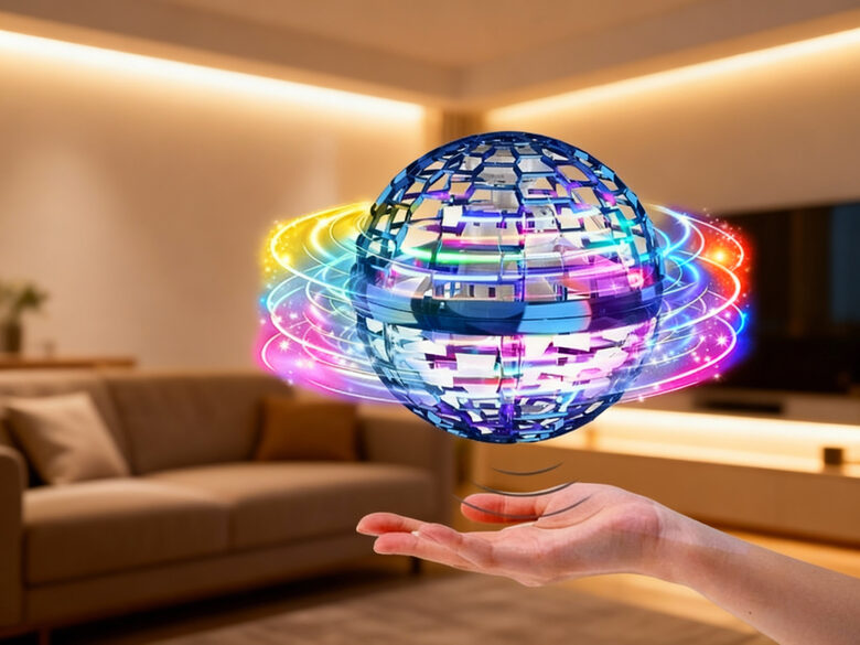 Lidojoša bumba / drons ar LED gaismām, lādējams