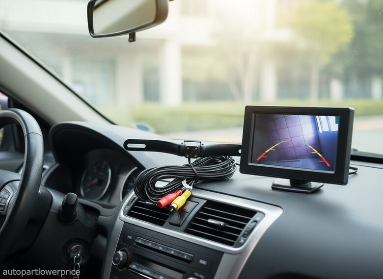 Automašīnas atpakaļskata kamera ar nakts redzamību, stiprināma virs numura