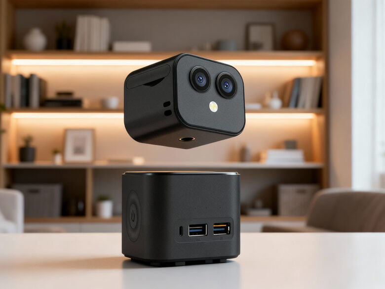 Mini WiFi kamera ar 2 objektīviem, uzlādējama, ar ierakstu, nakts redzamību. Video novērošanas kamera