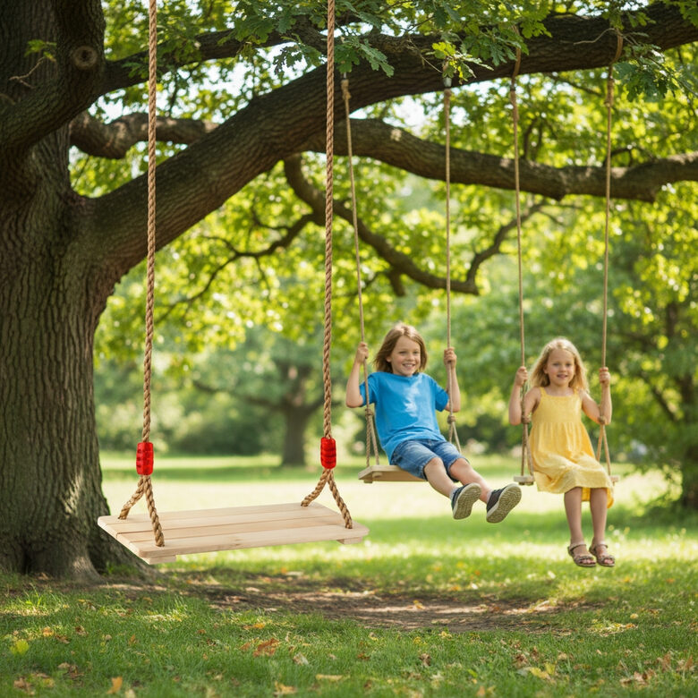 Bērnu šūpoles no koka