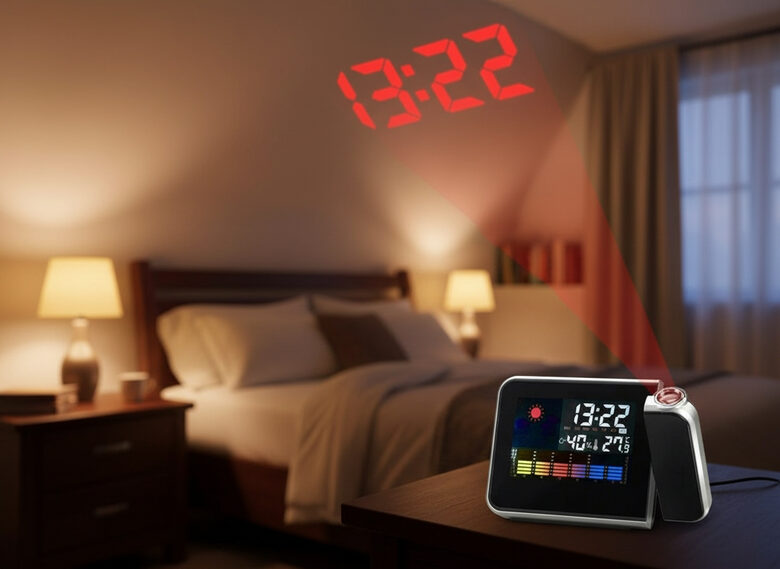 Digitals LED pulkstenis - projektors