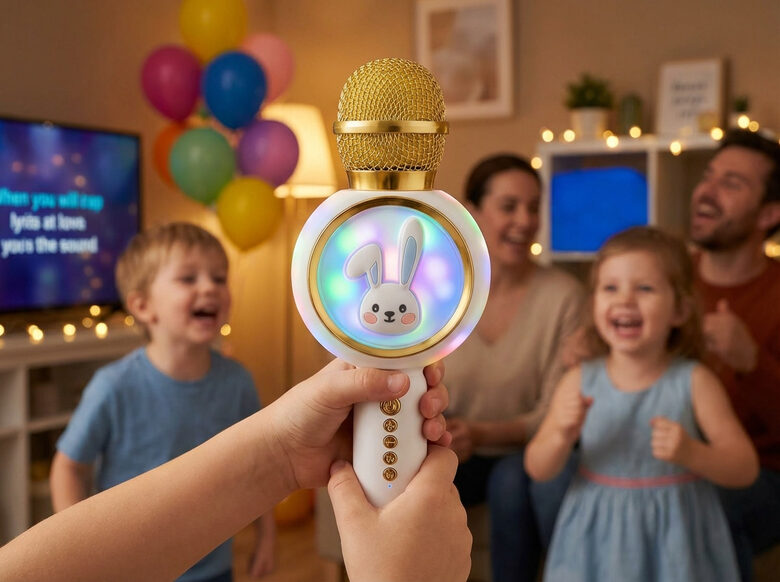 Bezvadu karaoke mikrofons bērniem ar Bluetooth skaļruni