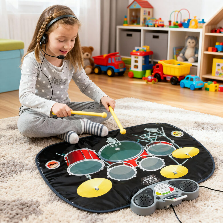 Bērnu muzikālais bungu paklājs 78 x 67 x 6 cm