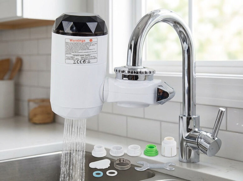 Caurteces krāns - ūdens sildītājs ar temperatūras displeju