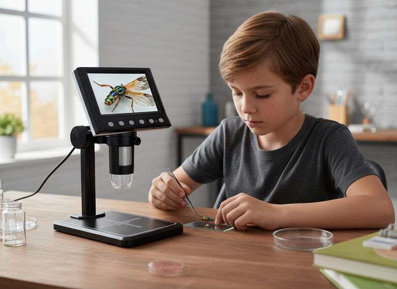 Mikroskops ar statīvu 1000x