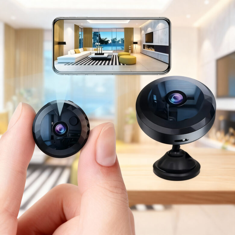 Mini Wi-Fi Drošības Kamera ar 360° Rotējošu Stiprinājumu un 1080P HD Izšķirtspēju