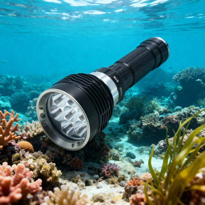 Zemūdens lukturis ar 7 Diodēm (XM-L2 LED ; 8000 Lumen ; 200m ; Rechargable)