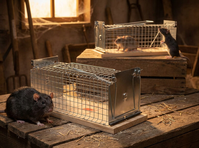 Humāns metāla grauzēju slazds žurkām un pelēm