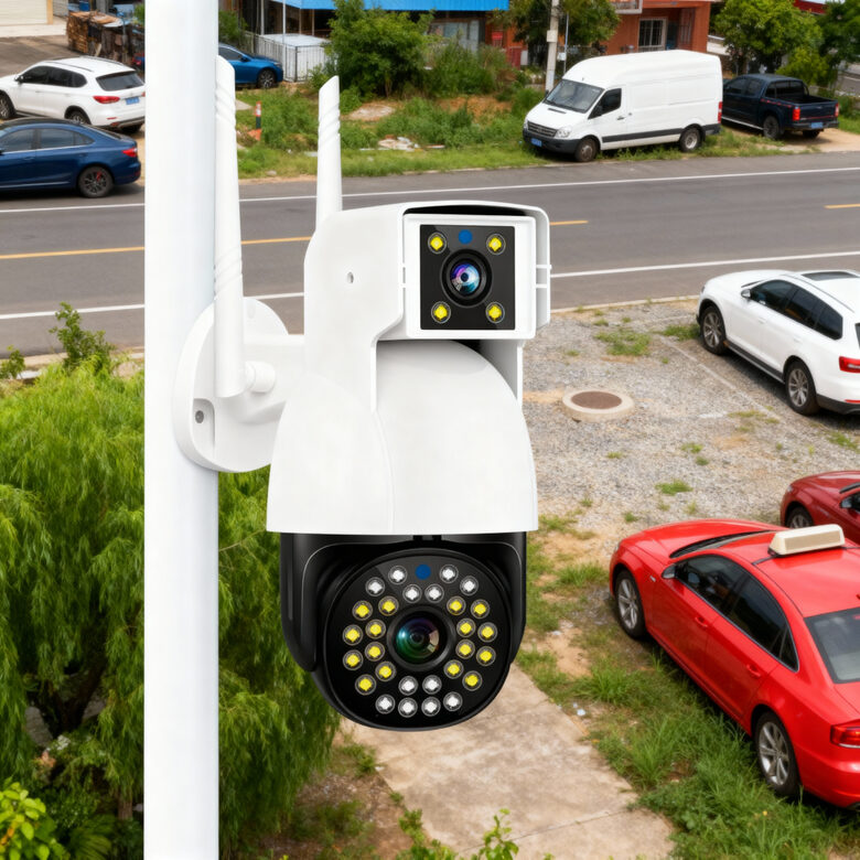 4G video novērošanas kamera ar Sim karti (4MP, 2 objektīvi, Zoom, ieraksts, skaņa)