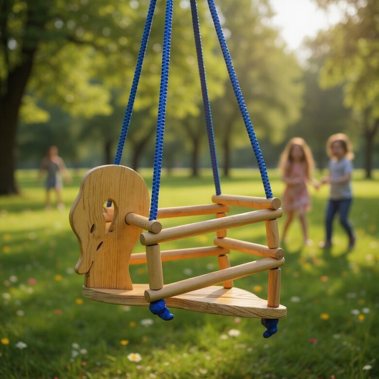 Koka šūpoles bērniem