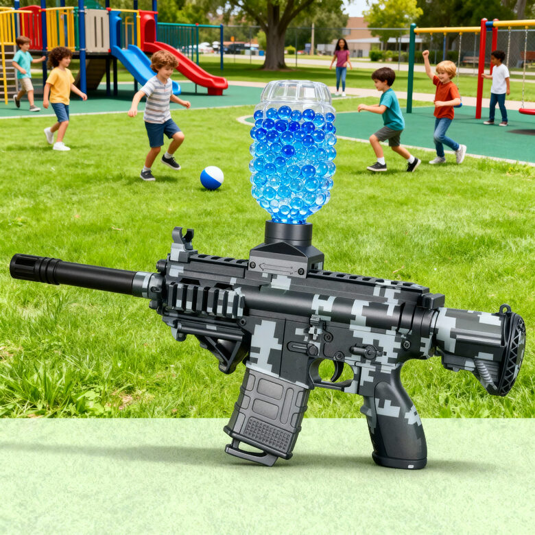 Šautene/automāts 43.5 cm ar Gēla bumbiņām (8000gab, brilles, lādētājs)