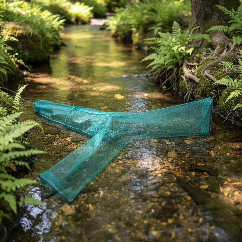 Salokāms zivju ķeršanas murds 200x100x200 cm ar smalku tīklu