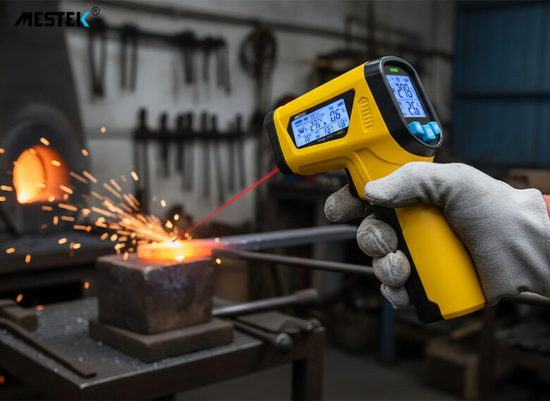 Lāzera termometrs (- 50 - 400 + C), Bezkontakta digitālais infrasarkanais pirometrs