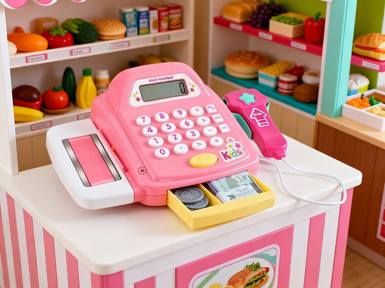 Bērnu kases aparāts ar skaneri, 14 x 25 x 8.5 cm