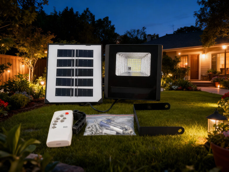 izpārdošana - 50W saules LED prožektora komplekts ar tālvadības pulti