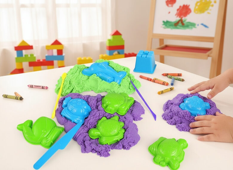 IZPĀRDOŠANA. Kinētiskās smiltis, 300g ar formiņām