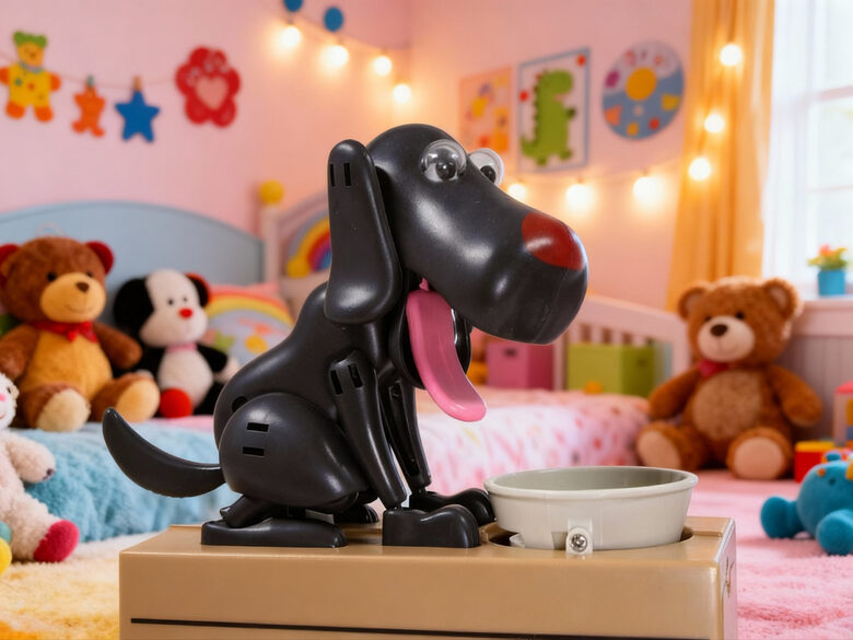 Krājkasīte 'Ņammājošais suns' - naudas rijējs ,Melns