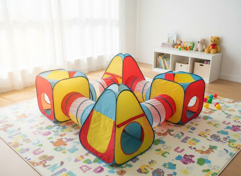 Bērnu tunelis ar 4 teltīm