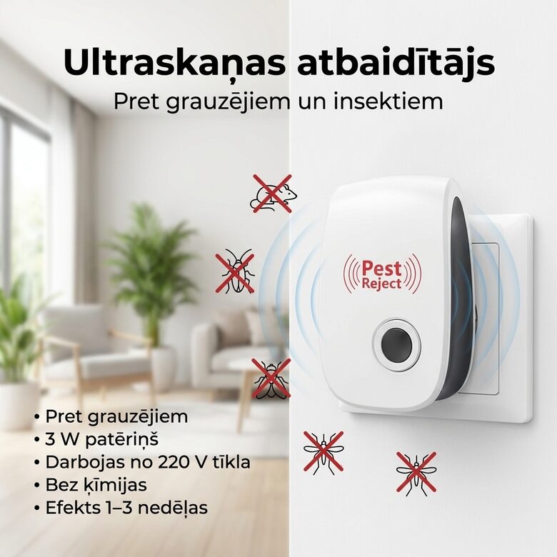 Pest reject, Grauzēju atbaidītājs ar ultraskaņu 3w