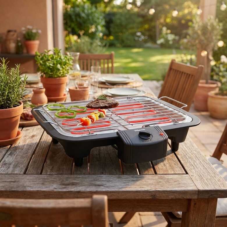 Elektriskais Grills ar kājām un paliktni 2000w 38x22cm