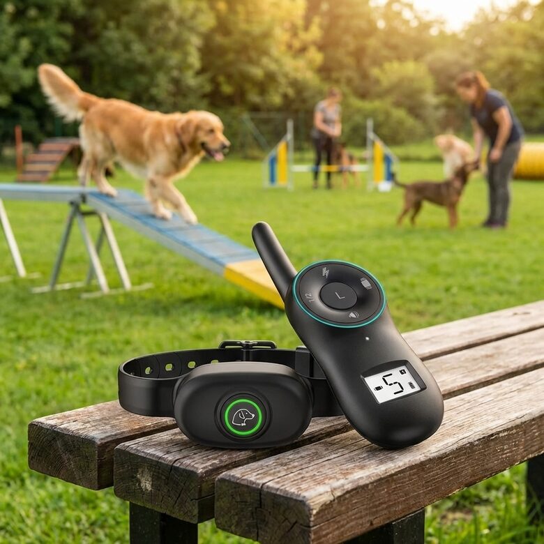 Elektroniskās suņu apmācības kakla siksnas ar ūdensizturīgu un uzlādējamu saņēmēju, 400 m tālvadības attālums