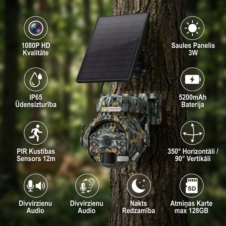 Mednieku kamera 4G online, meža vērošana