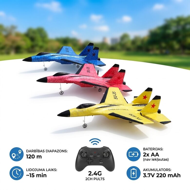 Rc AntiCrash Lidmašīna ar pulti 'Su-35'