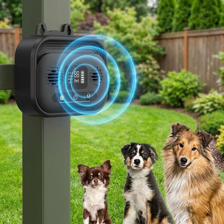 Suņu pretriešanas ultraskaņas ierīce, iekštelpām un āra apstākļiem