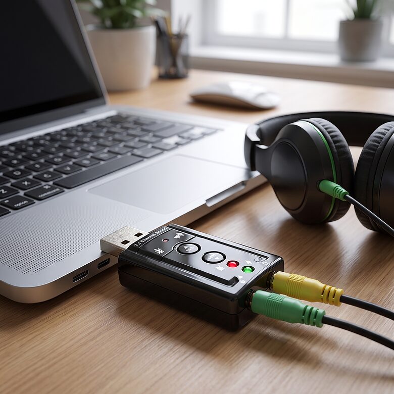 USB skaņas karte ( 4 pogas funkciju regulācijai)