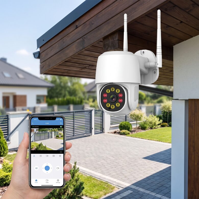 Novērošanas kamera WiFi, 'AUTO TRACKING' , āra apstākļiem, ar ieraksta funkciju, HD, grozāma no telefona 360g