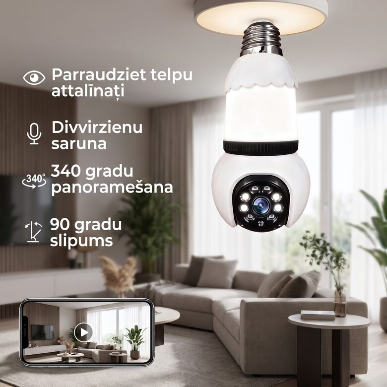 Wifi Video Novērošanas Kamera, lampiņā