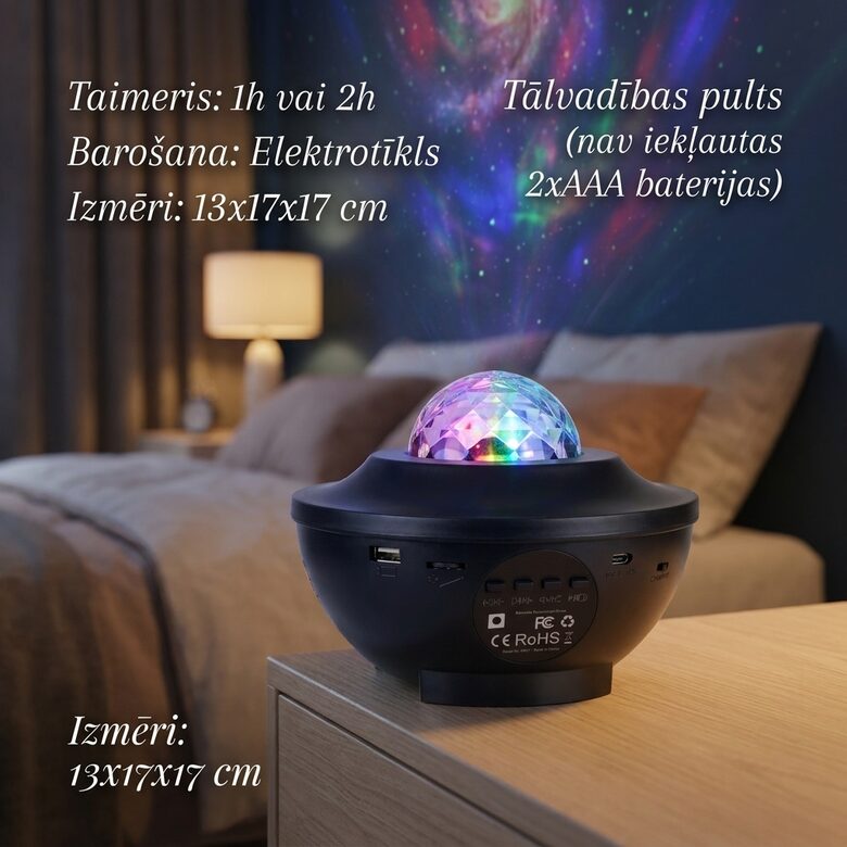 Led projektors- Zvaigžnotās debesis ar Bluetooth skaļruni
