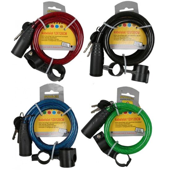 Velosipēda slēdzene + turētājs, 12 x 120cm, ritenim