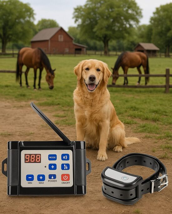 Suņu radiosēta ar 300m, bezvadu ar dresūras funkciju