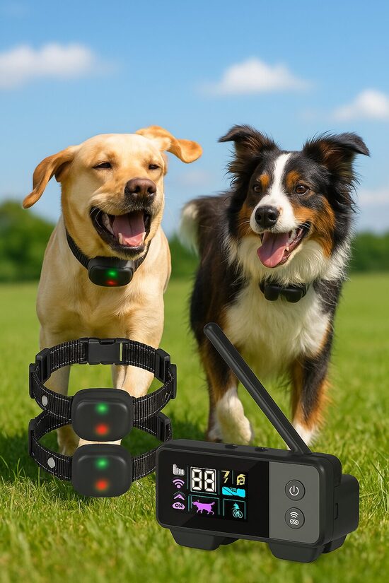 Bezvadu Suņu Radiosēta 480M Diviem Suņiem ar Divām Regulējamām Apkaklēm