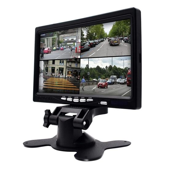 Monitors 12v/24v, paredzēts 4 kamerām