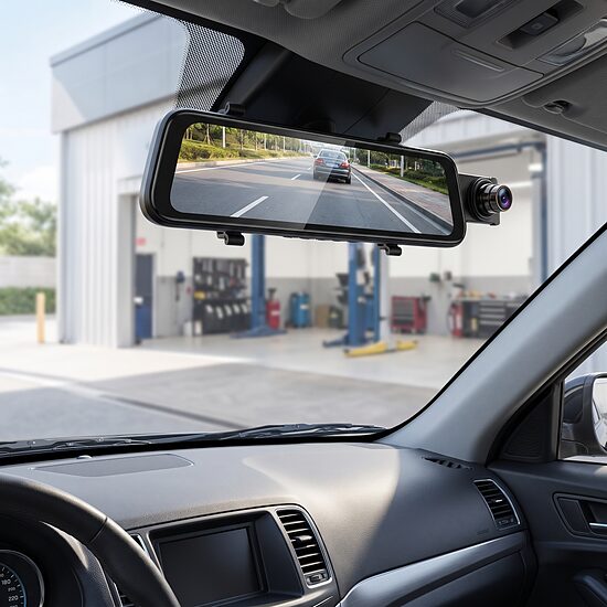 Auto reģistrators spogulis 10 collas 1080P ar divām kamerām 170° un atpakaļskata