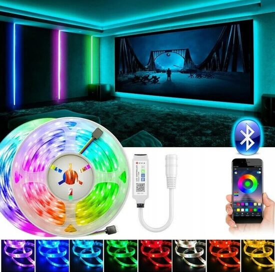 Led Lenta 1m, RGB 5050/15led, Bluetooth, Ar Tālvadību