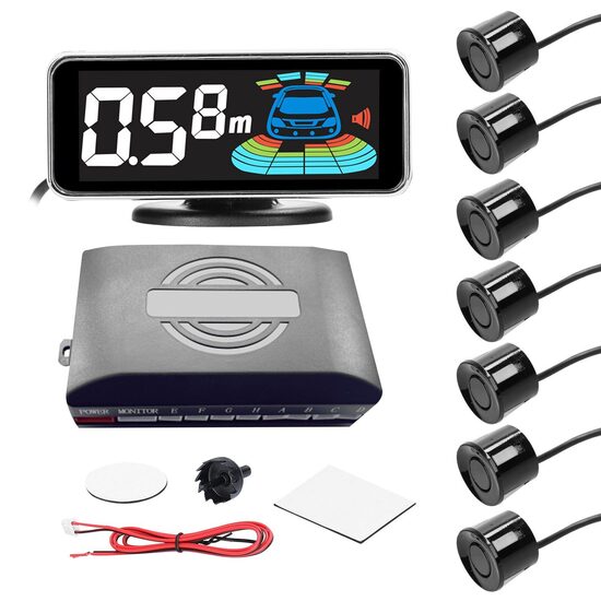 Auto parkošanās sistēma, 8 sensori (LCD ekrāns, attālums, skaņa)