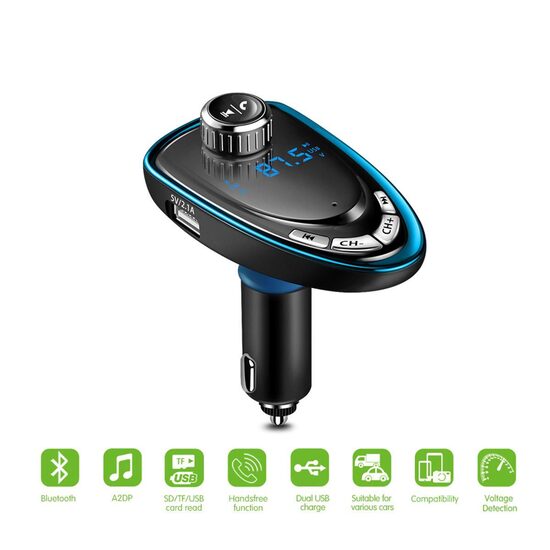 Auto bluetooth MP3 atskaņotājs, transmiteris, FM raidītājs, USB lādētājs, modulators, brīvroku sistēma