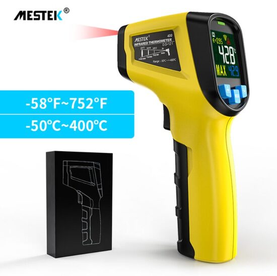 Lāzera termometrs (- 50 - 400 + C), Bezkontakta digitālais infrasarkanais pirometrs